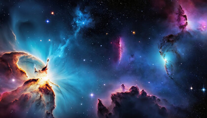 Obraz premium Fond astronomie cosmos univers nébuleuse étoile galaxie espace coloré.