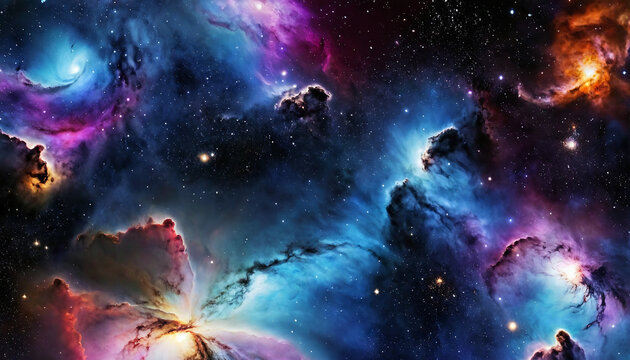 Fond astronomie cosmos univers n&eacute;buleuse &eacute;toile galaxie espace color&eacute;.