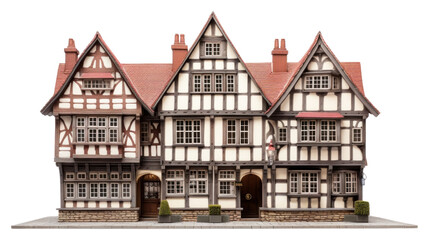 Fototapeta premium PNG Tudor big townhouse architecture building plant.