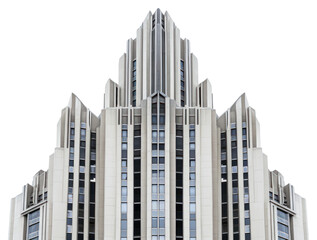 Fototapeta premium PNG Retro office skyscraper building top architecture city condominium.