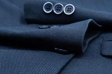 Sleeve of a men's jacket with buttons. Jacket element. Sleeve