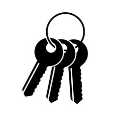 Keys icon. Silhouette style. Vector icon.