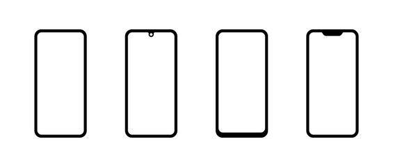 Phone set icons. Linear style. Vector icons.