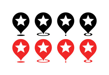Point of interest set icons. Silhouette style. Vector icons.