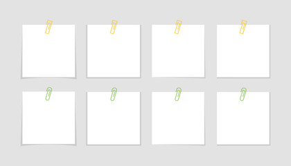 Note set icons. Flat style. Vector icons.