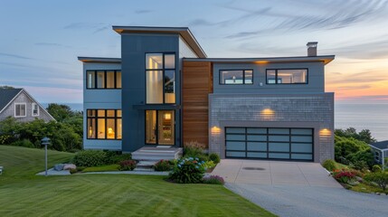 Modern Home on a Cliffside with Ocean Views