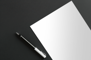 PNG flatlay paper mockup, transparent design