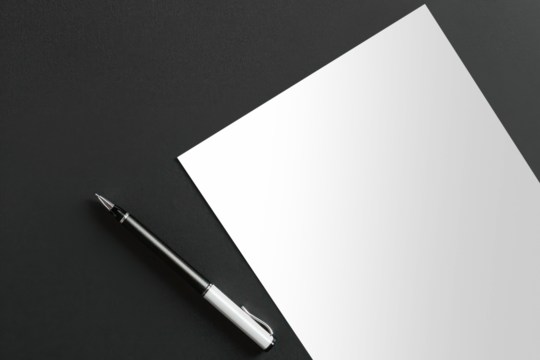 PNG flatlay paper mockup, transparent design