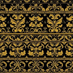 A beautiful black and gold wallpaper featuring golden flowers, perfect for decorating your phone or computer