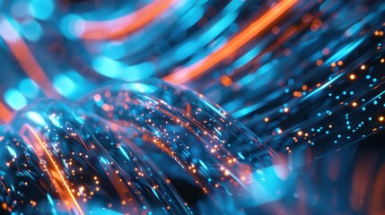 Abstract Blue and Orange Light Trails