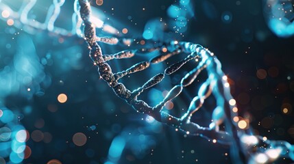 Blue Sparkling DNA Strand