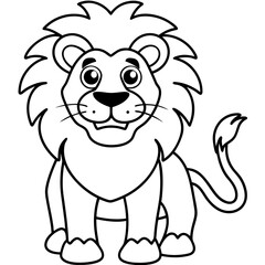 lion cartoon isolated on white