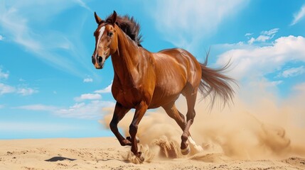 Obraz premium Horse Running in Desert