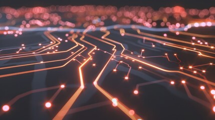 Abstract Circuitry: Digital Pathways Illuminated