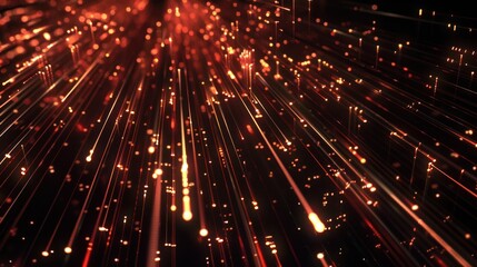 Abstract Red and Gold Light Streaks