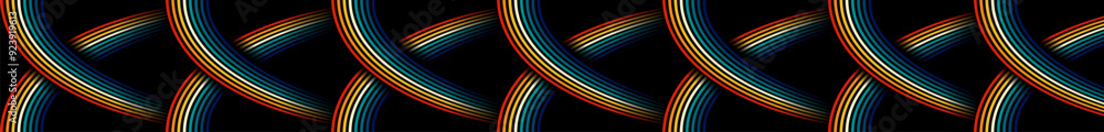 Poster abstract retro line rainbow decoration curve elements graphic design background