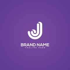 Fototapeta premium Minimal Monogram Letter J JJ Icon Logo. Initial Based Vector Template.