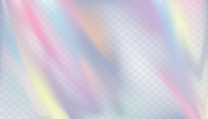 Rainbow light reflection texture background,Colourful light prism effect overlay effect for mockups.Organic drop diagonal holographic flare on a white wall. Shadows for iridescent light effects