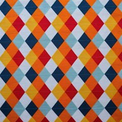 A colorful wall featuring a repeating pattern of square shapes