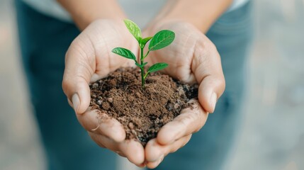 A hand holding a house made of grass
