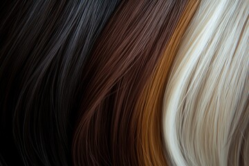 Naklejka premium Colorful spectrum of human hair textures