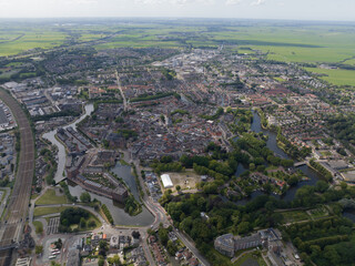 Historic city center of Woerden, Utrecht, The Netherlands.