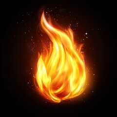 Fire emoji with bright, vivid flames 