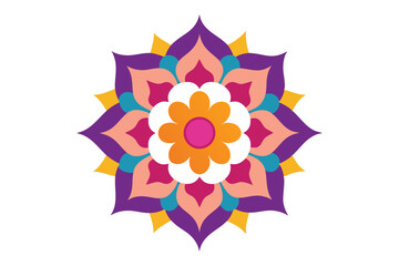 Colorful mandala in hand drawn style