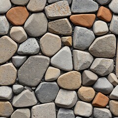 A close-up view of a weathered stone wall with rough texture and cracks