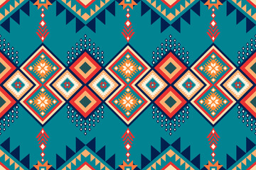 Colorful Native American pattern, Navajo design. Native American ornament. Abstract geometric background traditional ethic for decoration, clothing, fabric, textile, fashion.