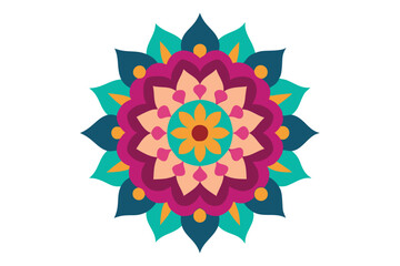 Colorful mandala in hand drawn style