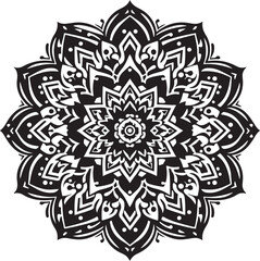 Mandala  Black and White Logo Vector art illustration Graphic – SVG Design.