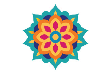 Colorful mandala in hand drawn style