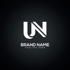 Obraz premium UN NU Alphabet Letter logo design. Initial Vector Symbol.