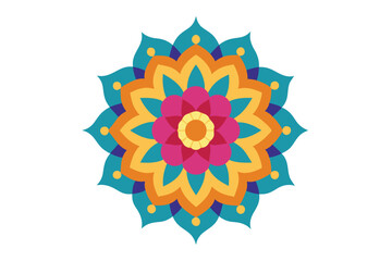 Colorful mandala in hand drawn style