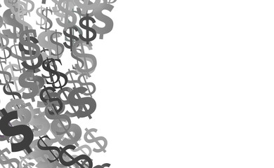 Flying money on white background.