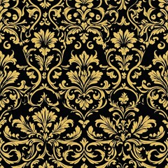 A beautiful wallpaper featuring a floral pattern in shades of black and gold