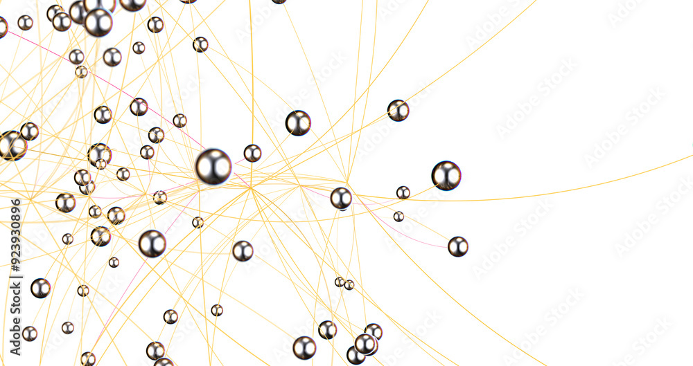 Poster Falling cyber particles. Big data stream. 3d
