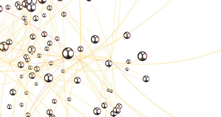 Falling cyber particles. Big data stream. 3d
