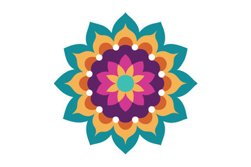 Colorful mandala in hand drawn style