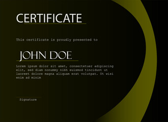 Elegant Classic Noir Achievement Certificate Template