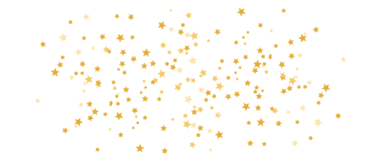 Golden star design isolated on transparent background. Luxury gold stars confetti. Events decoration design elements. seamless confetti stars for design