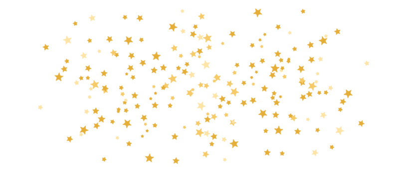 Golden star design isolated on transparent background. Luxury gold stars confetti. Events decoration design elements. seamless confetti stars for design - Powered by Adobe