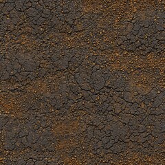 Naklejka premium A close-up shot of a dirt ground with a bird perched on it