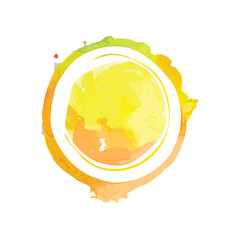 Watercolor circle on white background