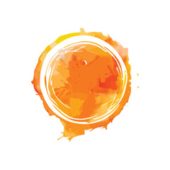 Watercolor circle on white background