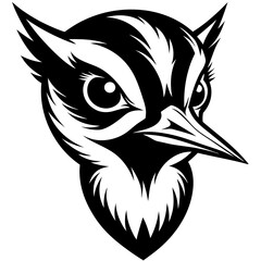 woodpecker face logo vector illustration background white