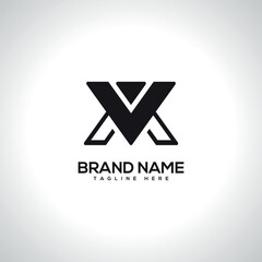 Naklejka premium MV VM Abstract Monogram Letter Logo Design. Initial Vector Symbol.