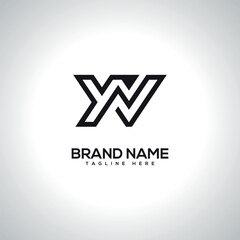 YN NY Abstract Monogram Letter Logo Design. Initial Vector Symbol.