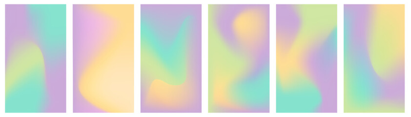 rainbow soft purple teal yellow green gradient pastel colors sof curves and design in vector mesh